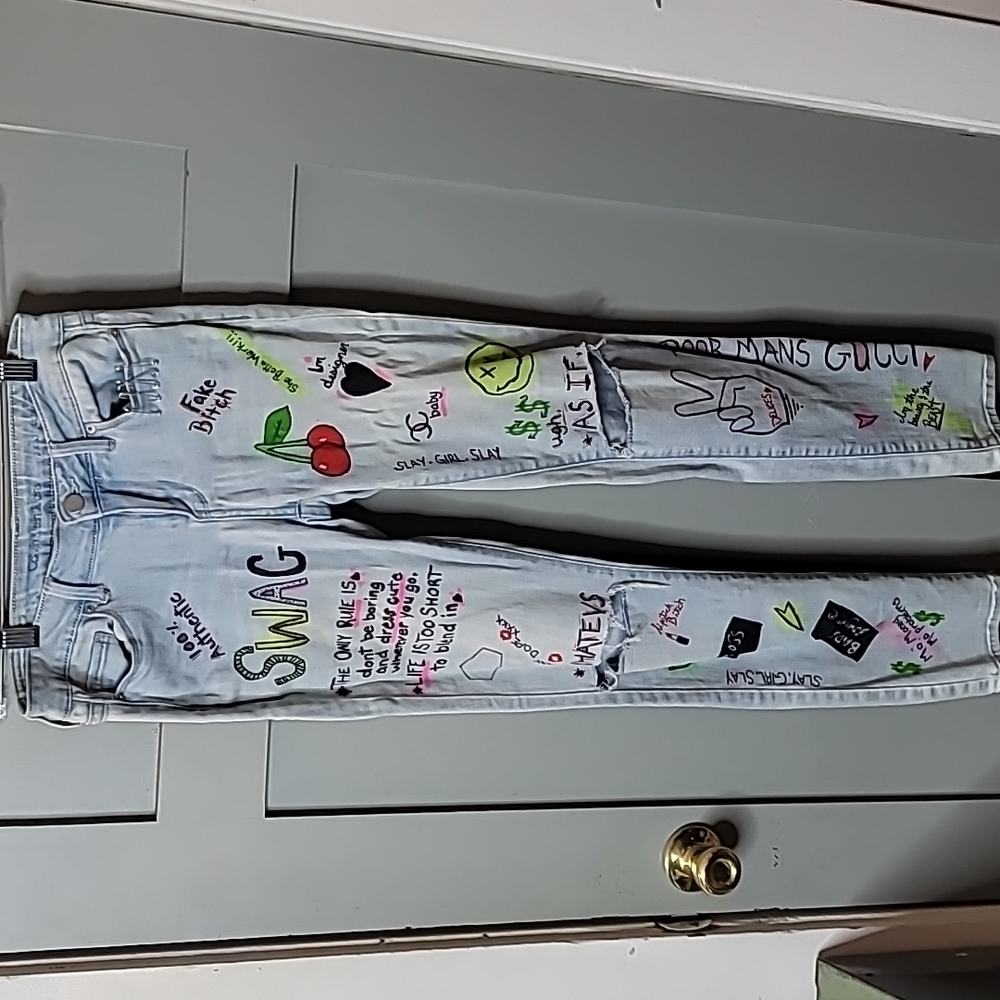 Custom Designer badass Calvin Klein women's jeans